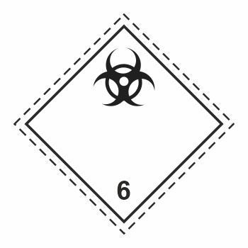 Знак перевозки опасных грузов «Класс 6.2. Инфекционные вещества» (светоотражающая пленка ламинированная, 300х300 мм)